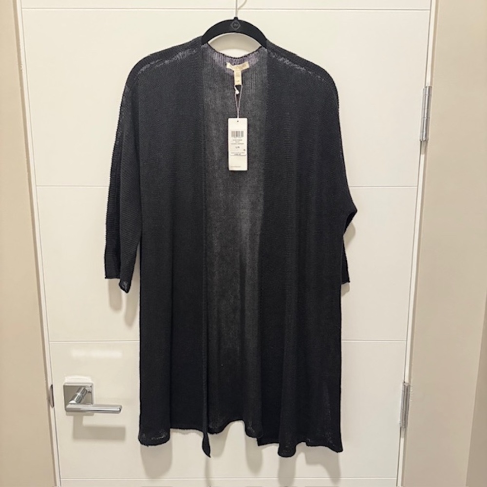 Eileen Fisher Short Sleeve Linen Knit Kimono Cardigan